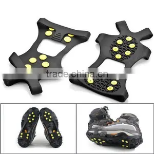 10 Spikes Non-slip Ice Gripper Rubber Shoe Covers thumbnail-1