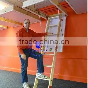 Grand Wooden Loft Ladder - Frame 1380mm x 700mm (4'6" x 2'3?") Floor to Ceiling Heights up to 3.2m (10'6") thumbnail-1
