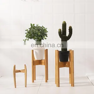High Quality Eco Friendly Modern Indoor Wooden Bamboo Garden Supplies Adjustable Plant Pots Display Stands Tall Square thumbnail-3