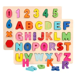 Wooden Learning Alphabet ABC Number Other Educational Toys Montessori Jigsaw Puzzles Game For Kids Spielzeug Juegos Didacticos thumbnail-3