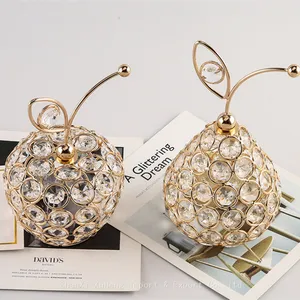 Pineapple Apple Pear Glass Tea Light Holder Crystal Tealight Decoration for Wedding Home Decoration thumbnail-2
