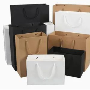 Luxury Merchandise Retail Euro Tote Gift Packaging Art Paper Shopping Bags thumbnail-1