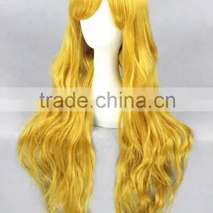 High Quality 80cm Long Curly Blonde Synthetic Anime Cosplay Lolita Wig thumbnail-3