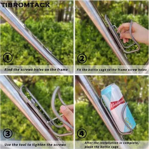 Bike Water Bottle Cage, Titanium Lightweight Bicycle Water Bottle Holder for Outdoor Cycling, Suitable for BMX, Road, MTB Mountain Bike thumbnail-4