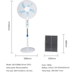 Ventilateur Solaire au Sol de 18pouces Pour Usage Domestique Electric Fan/solar Fan（Wechat:13510231336） thumbnail-1