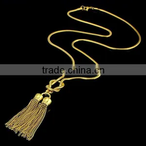 Vintage Tassel Necklace Chain Gold Necklace Designs in 10 Grams thumbnail-1