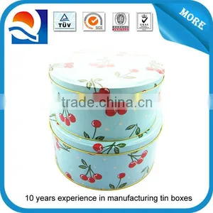Factory Directly Round Cake Tin Box Set Cookie Tin Box Set Manufacture thumbnail-1