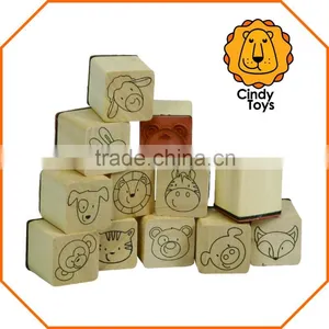 Wooden Rubber Stamps Funny Friends 12 Pcs thumbnail-1