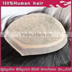 Tot Selling Remy Human Hair Piece Toupee for Black Men, Silk Top Invisible Knot Natural Hairline Toupee thumbnail-4