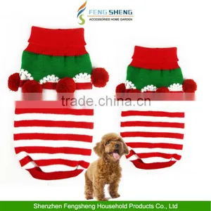 Pet Dog Christmas Sweater Puppy Cat Striped Knit Clothes Winter Jumper Apparel thumbnail-1