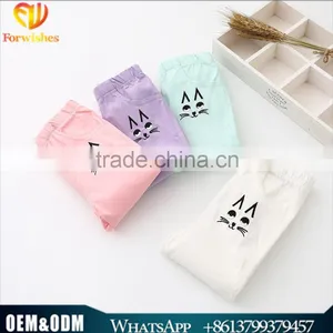New Cute Baby Girl Clothes 2016 New Summer Girl Cream Color Pants Lovely Little Girl Cats Trousers Pencil Pants thumbnail-1