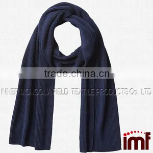 Men's 100% Cashmere Scarf,Cashmere Ribbed Knit Scarf thumbnail-1