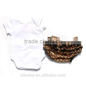 Baby Girls Ruffle Summer Outfits Mermaid Prints Mustard Day Clothing Set thumbnail-2