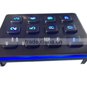 12 Keys Metal Industrial Numeric Backlight Metal Keypad thumbnail-2