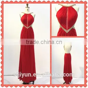 Luxury Elegant Backless Red Long Chaozhou Evening Dress thumbnail-1