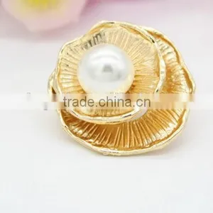Two-double Alloy Pearl Brooch Fashion Clip for Clothes thumbnail-2