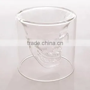 Different Capacity High Borosilicate Double Wall Glass Skull Cup for Sale Quality Choice thumbnail-3