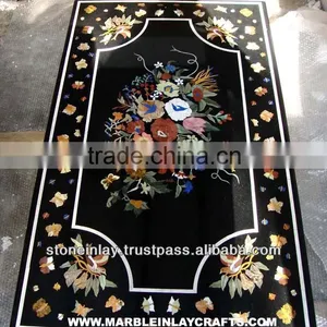 Home Decorative Marble Inlay Dining Table Top Pietra Dura Marble Table Top thumbnail-1