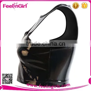 2015 Wholesale Sexy Women Black Leather Vest thumbnail-6