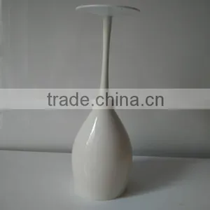 White Outside Yellow Inside Drinking Glass Goblet Cups White Colored Glass Cup Drinking Wine Tall Stem Colored Goblet Glasses thumbnail-2