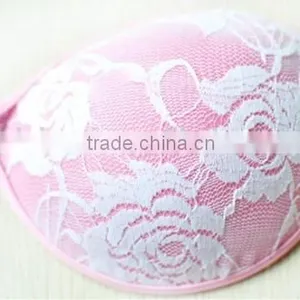 Sexy Girl Wear Soft Bra Pink Lace Piped Sponge Bra thumbnail-2