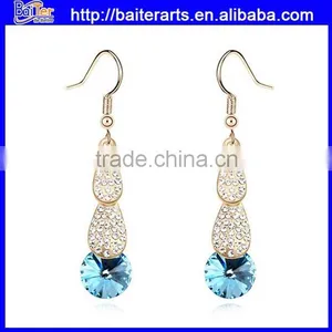 Gold Plated Alloy Micro Wave Earrings,faked Micro Paved Earrings for Girls thumbnail-2