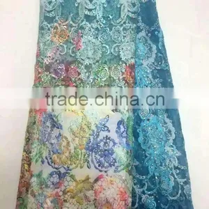 CL60055 New Arrive Good Quality African Tulle French Lace With Stones,shinning Beads French Lace thumbnail-4