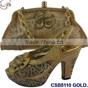 CSB5110 2016 Newest Design Woman Hot Selling Shoes With Matching Bags Crystal Cluth Factory Price Shoes Whole Sale Price thumbnail-3