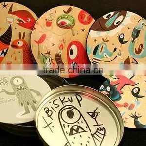 Round Tin Cup Coaster With Colorful Printing thumbnail-1