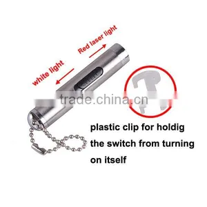 TP-302 White and Laser Light Aluminum LED Flashlight Keychain thumbnail-3