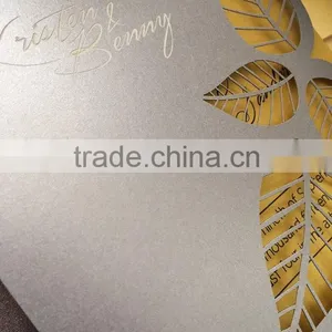 2016 Newmengxing Leaves Wedding Invitation, Laser Cut Wedding Invitation, Unique Customizable Design Quality Choice thumbnail-3