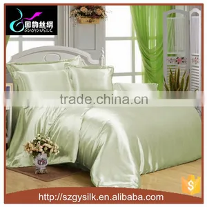 Whole Sale Luxury Silk Satin Pure Dyed Bedding Set Duvet Cover thumbnail-1