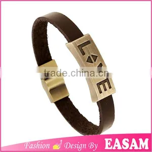 Korean Fashion Love Couple Leather Wrap Bracelet Wholesale thumbnail-1