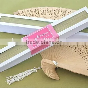 Beautiful Gift Wedding Fan/ Personalized Fan Wedding Decoration/ High Quality Sandalwood Fan Wedding Favors thumbnail-1