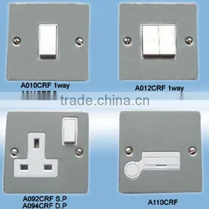 A010-A012-A092-A110 Pressed Polished Chrome Wall Switch and Socket thumbnail-1