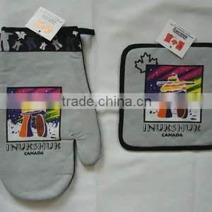 Logo Printed 100% Cotton Oven Mitt Kitchen Hand Glove Pot Holder thumbnail-5
