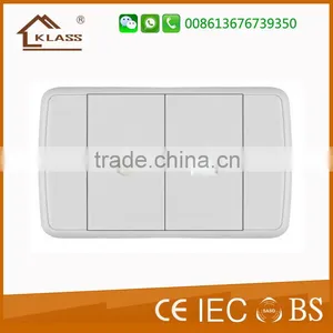 1 Gang Computer Internet Socket and Tel Socket Output Made in China White thumbnail-2
