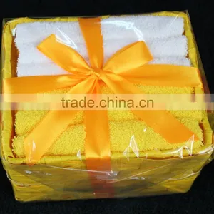 100% Cotton Face Cloth Towel Set With Ribbon thumbnail-2