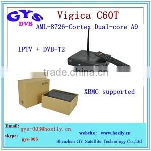 Vigica C60T Android IPTV Box With DVB-T2 Function tv Box With Wif Antenna thumbnail-1