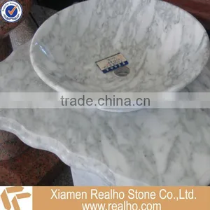 Popular Bianco Carrara Marble Stone Sink With Counter Basin thumbnail-1