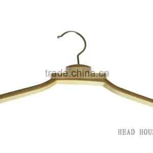 Laminated Wooden Dress Hanger With Rubber Teeth on Shoulder, Natural Color for Coat Hanger Cheap Hanger thumbnail-3