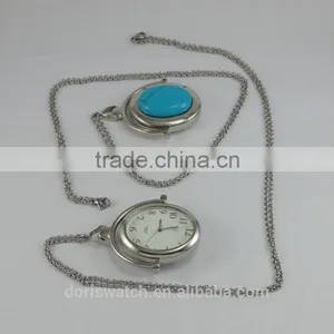 2015 New Fashion Pocket Watch Pendant Hanging Pocket Elegant Charming STONE Watch Wholesale thumbnail-1
