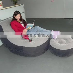 Inflatable Flocked Sofa Ultra Lounge With Ottoman thumbnail-1