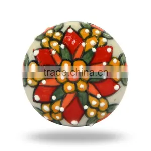 Ceramic Tomato With Orange Green Red Sun Flower Print thumbnail-3