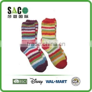 Various Contrast Color Stripe Fluffy Socks thumbnail-1