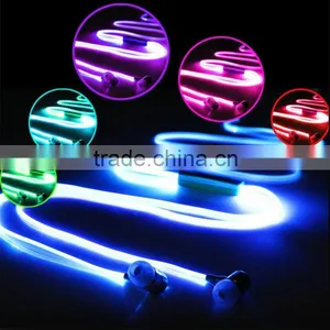 Metal Head Cheap Colorful Earphones Headset, LED Headphone Flash Night Light Earphone With Clip Mic For Smartphone thumbnail-4