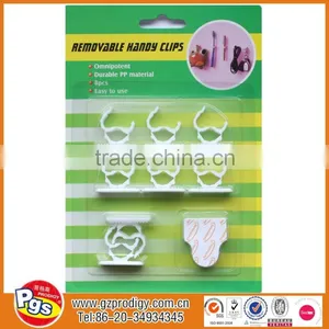 Adhesive Plastic Hook Adhesive Oval Wall Hook Adhesive 5pcs Set Plastic Hook thumbnail-6