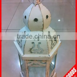 Antique Classic Powder Coating White Lantern Candle Holder for Sale thumbnail-1
