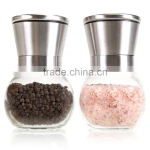 Stainless Steel Salt And Pepper Grinder Set Manual Mill Shakers With Adjustable Ceramic Grinder thumbnail-1