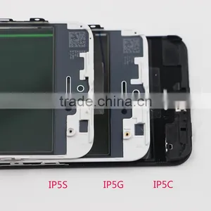 Front Cover Glass With Cold Press Cold Glue Frame With OCA With Original Polarizer for Iphone5 5s 5c thumbnail-3